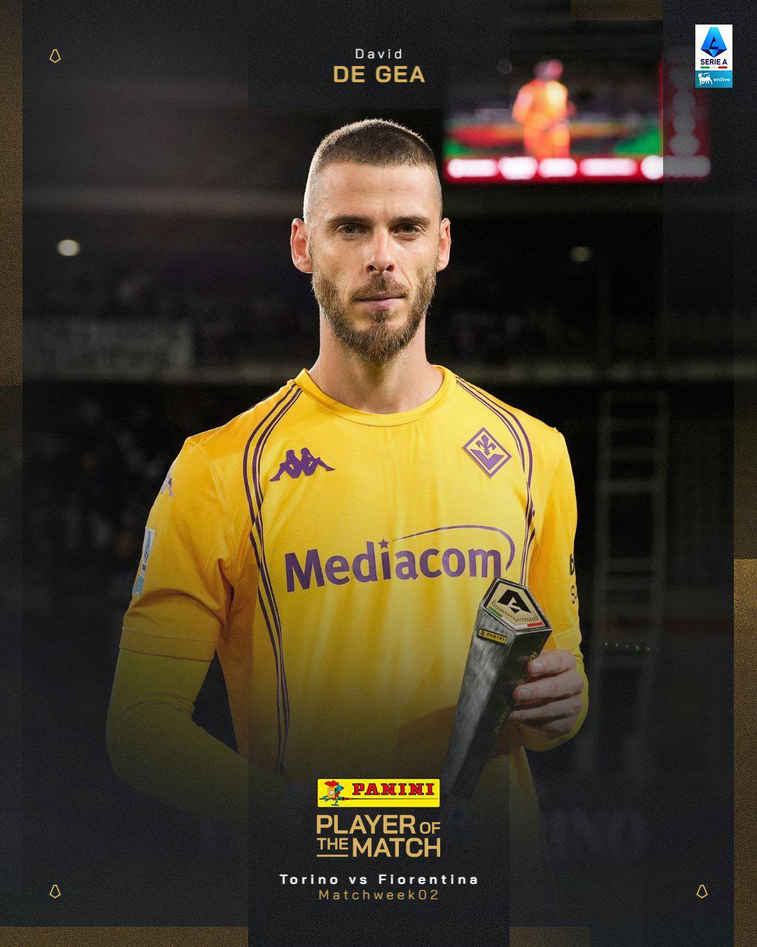 单场4扑救！官方：德赫亚当选都灵vs佛罗伦萨一役全场最佳